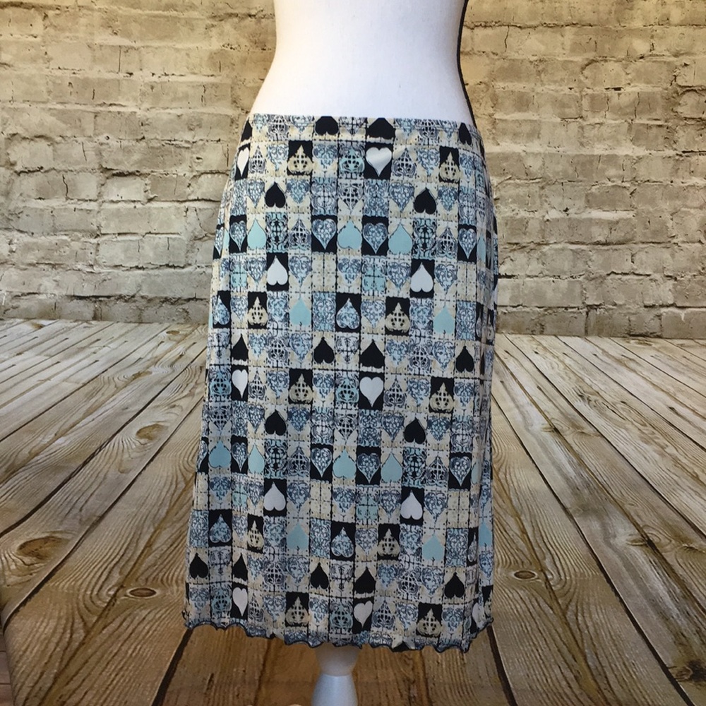 Maxstudio.com hearts and square print skirt